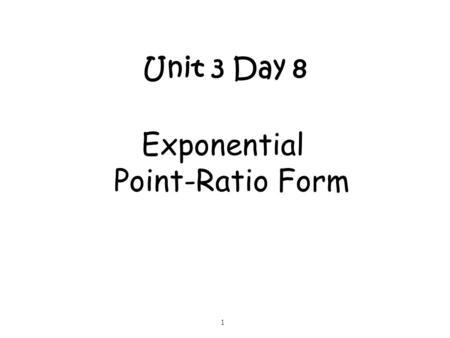 Exponential Point-Ratio Form