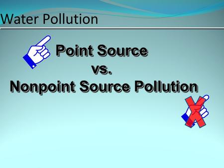 Water Pollution Point Source vs. Nonpoint Source Pollution Point Source vs. Nonpoint Source Pollution.