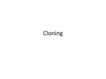 Cloning. 3 Possible Methods 1. Use totipotent cells (unspecialized) – Can become any type of human cell – Can be used to generate an entire organism.