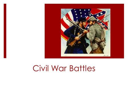 Civil War Battles. Fort Sumter, South Carolina April 1861  Southern troops attacked the Union fort.  Confederates were the victors.  The United States.