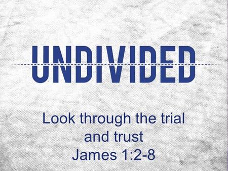 Look through the trial and trust James 1:2-8. Brian G