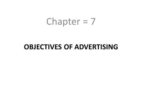 Objectives of advertising