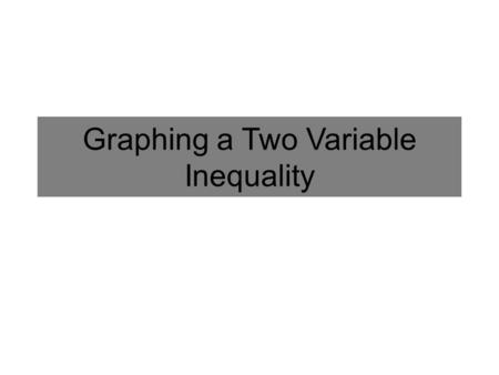 Graphing a Two Variable Inequality. Examining the Solutions of a Linear Equation Are the following points solutions to the equation y = -2x + 3 ? Justify.