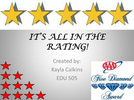 IT’S ALL IN THE RATING! Created by: Kayla Calkins EDU 505.