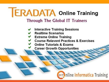 Covered Topics of Teradata Teradata Architecture Objects of Teradata Recovery and Protection of Data Indexes of Tera data Storage & Retrieval of Data.