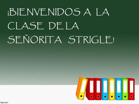 ¡BIENVENIDOS A LA CLASE DE LA SEÑORITA STRIGLE!. CONTACT INFORMATION  Phone 919-560-3926 ext.