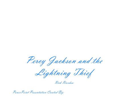 Percy Jackson and the Lightning Thief