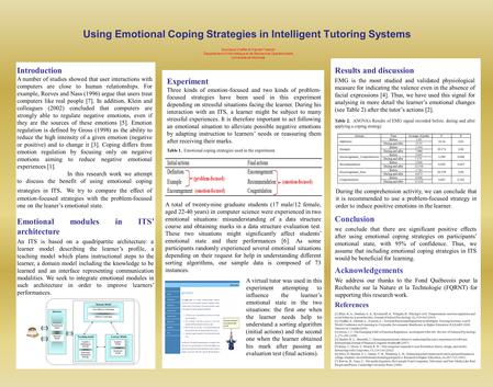 Using Emotional Coping Strategies in Intelligent Tutoring Systems Soumaya Chaffar & Claude Frasson Departement d’Informatique et de Recherche Opérationnelle.