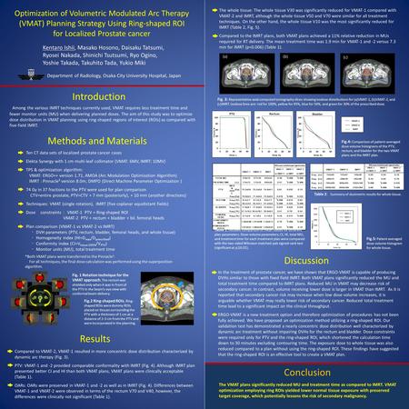 Optimization of Volumetric Modulated Arc Therapy (VMAT) Planning Strategy Using Ring-shaped ROI for Localized Prostate cancer Kentaro Ishii, Masako Hosono,