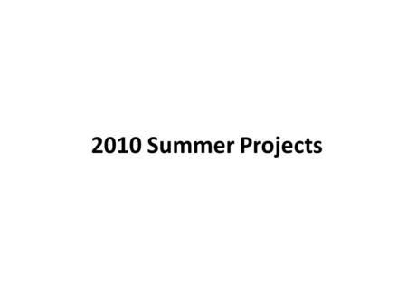 2010 Summer Projects. 1 st Floor 2 nd Floor 4 th Floor 3 rrd Floor 5 th Floor Human Health Building Walton Road.