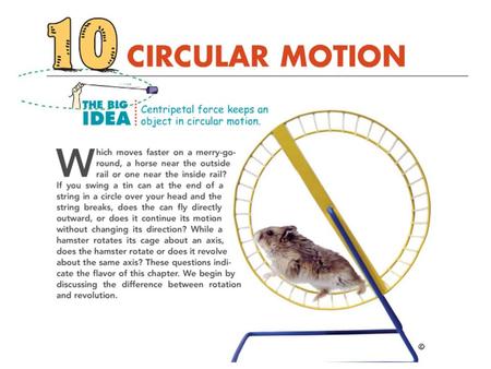 Notes: Chapter 10 Circular Motion Objectives: