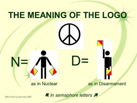 D= N= THE MEANING OF THE LOGO as in Nuclear as in Disarmament