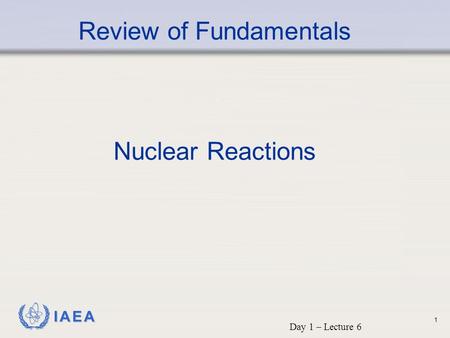 Review of Fundamentals