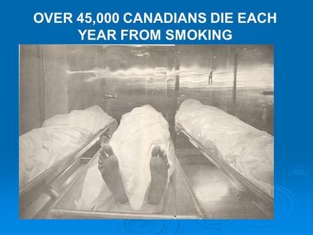 OVER 45,000 CANADIANS DIE EACH YEAR FROM SMOKING.