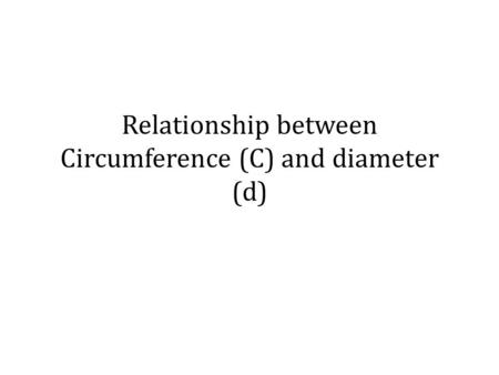 Relationship between Circumference (C) and diameter (d)