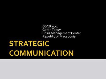 SSCB 14-1 Goran Tanov Crisis Management Center Republic of Macedonia.