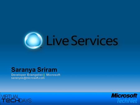 Saranya Sriram Developer Evangelist | Microsoft