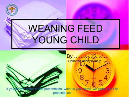 WEANING FEED YOUNG CHILD