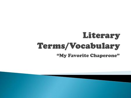 Literary Terms/Vocabulary