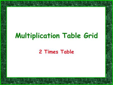 Multiplication Table Grid