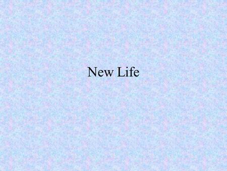 New Life. I N S T R U C T I O N S F O R L I F E 1.Take into account that great love and great achievements involve great risk 2.When you lose, don't lose.