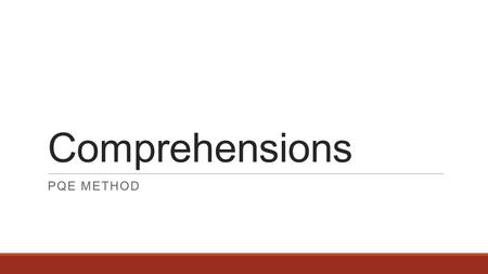 Comprehensions PQE METHOD. 1 hour exam!! 1. Comprehension – PQE – 20 minutes 2. Unseen Poetry – Techniques – 20 minutes 3. Formal Letter writing – Job.