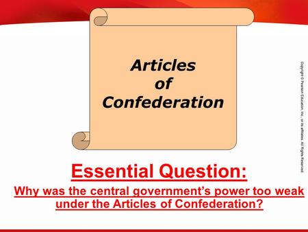 TEKS 8C: Calculate percent composition and empirical and molecular formulas. Articles of Confederation Essential Question: Why was the central government’s.