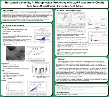 Horizontal Variability In Microphysical Properties of Mixed-Phase Arctic Clouds David Brown, Michael Poellot – University of North Dakota Clouds are strong.