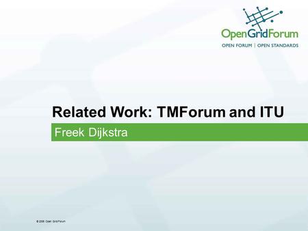 Related Work: TMForum and ITU