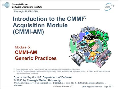 Pittsburgh, PA 15213-3890 CMMI Acquisition Module - Page M5-1 CMMI ® Sponsored by the U.S. Department of Defense © 2005 by Carnegie Mellon University This.