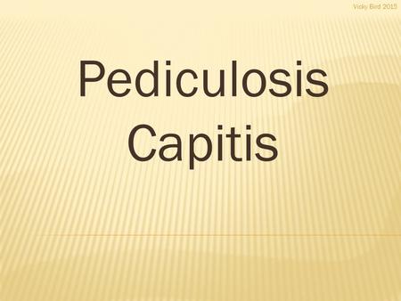 Pediculosis Capitis Vicky Bird 2015. Head lice Nits Creepy Crawlies Hitch hikers Little friends Cooties Vicky Bird 2015.