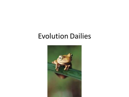 Evolution Dailies. April 27 1.Kick off Question: What is the difference between the manipulated variable and the responding variable? 2.Natural Selection.