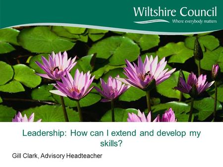 Gill Clark, Advisory Headteacher Leadership: How can I extend and develop my skills?