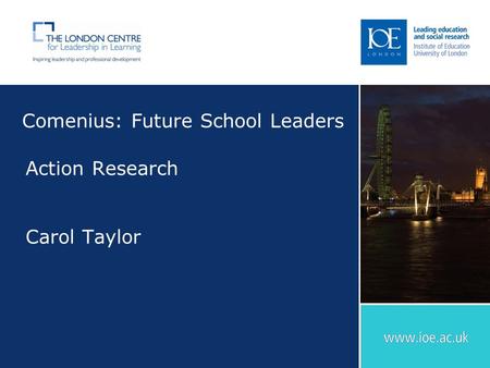 Comenius: Future School Leaders Action Research Carol Taylor.