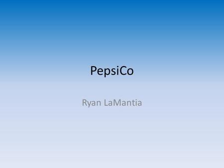 PepsiCo Ryan LaMantia. History PepsiCo founded in 1965 by Donald M. Kendall and Herman W. Lay through merging their companies. Kendall was the president.