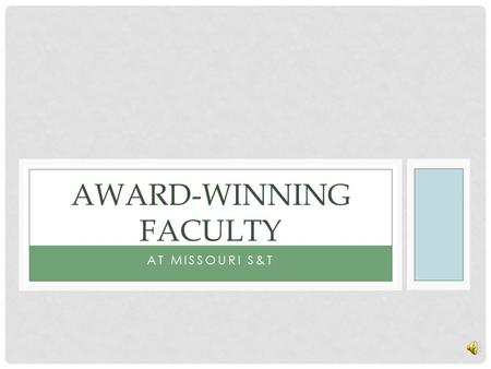 Award-Winning Faculty