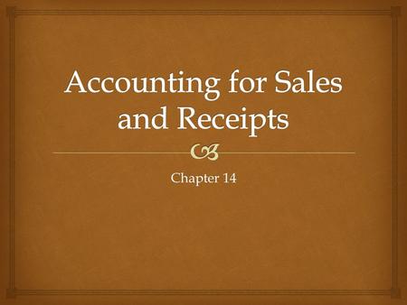 Chapter 14.   Retailer – a business that sells to the final user (consumer).  Wholesaler – a business that sells to retailers. The Operating Cycle.