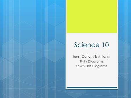 Ions (Cations & Anions) Bohr Diagrams Lewis Dot Diagrams