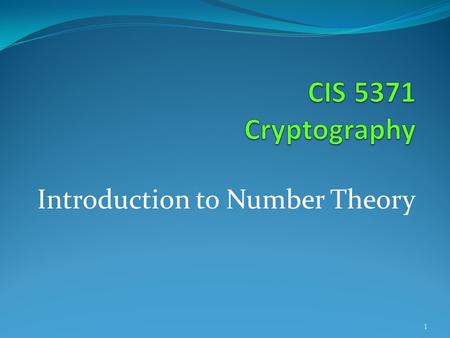 Introduction to Number Theory