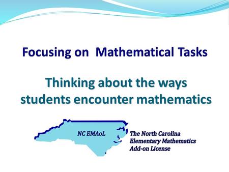 Thinking about the ways students encounter mathematics.