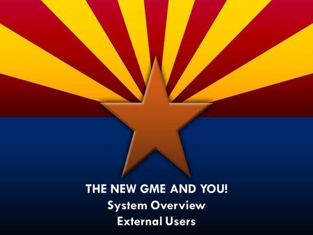 THE NEW GME AND YOU! System Overview External Users.