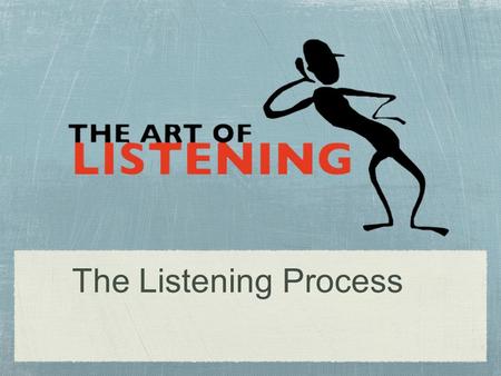 The Listening Process.