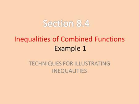 Inequalities of Combined Functions Example 1 TECHNIQUES FOR ILLUSTRATING INEQUALITIES.