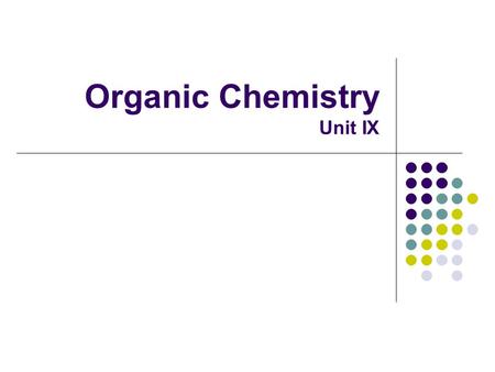 Organic Chemistry Unit IX. I Introduction A. Definition study of carbon compounds forms thousands more compounds than inorganic elements do carbon has.