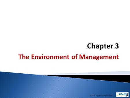 The Environment of Management