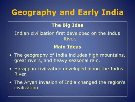 Geography and Early India