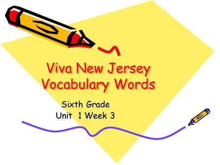 Viva New Jersey Vocabulary Words