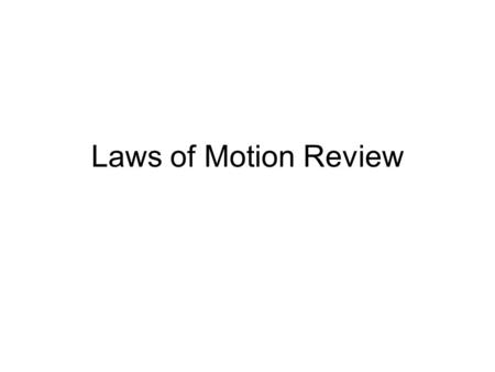 Laws of Motion Review.