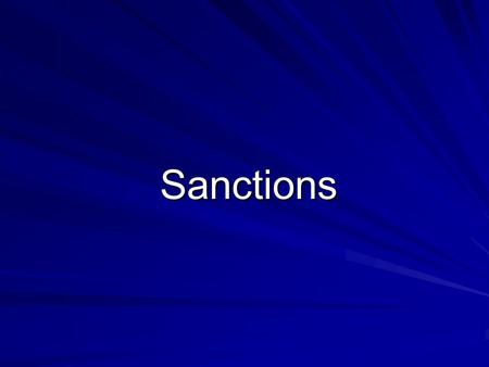 Sanctions. Most norms are followed automatically, but some are motivated by… Sanctions – –rewards or punishments used to enforce conformity to norms.