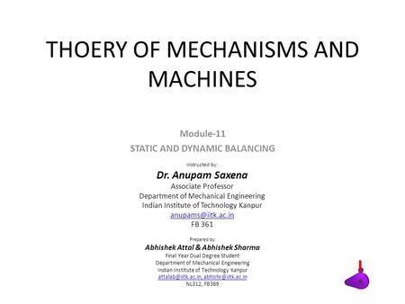 THOERY OF MECHANISMS AND MACHINES